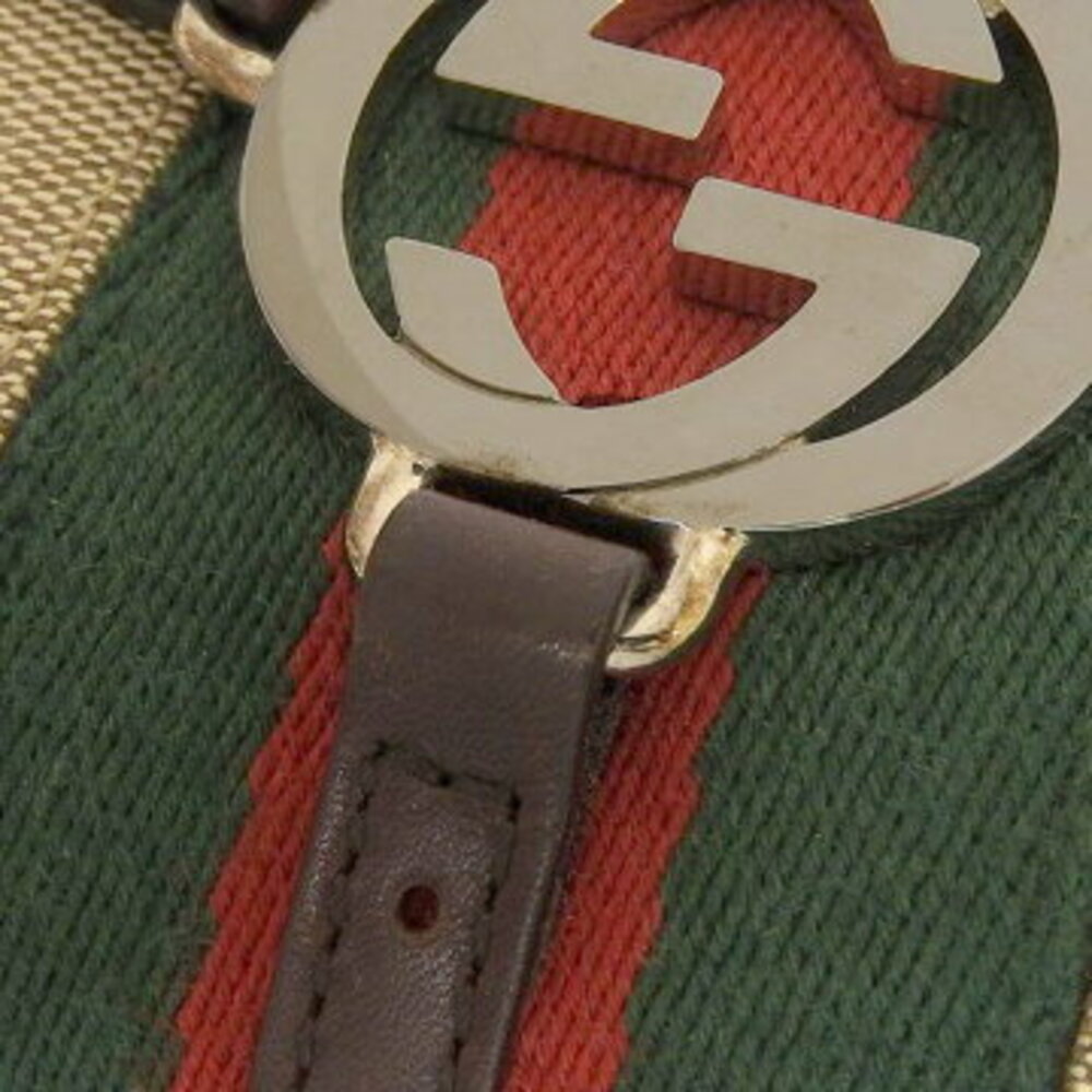 Gucci Sherry Interlocking GG Handbag Canvas Leather Beige - Picture 6 of 8